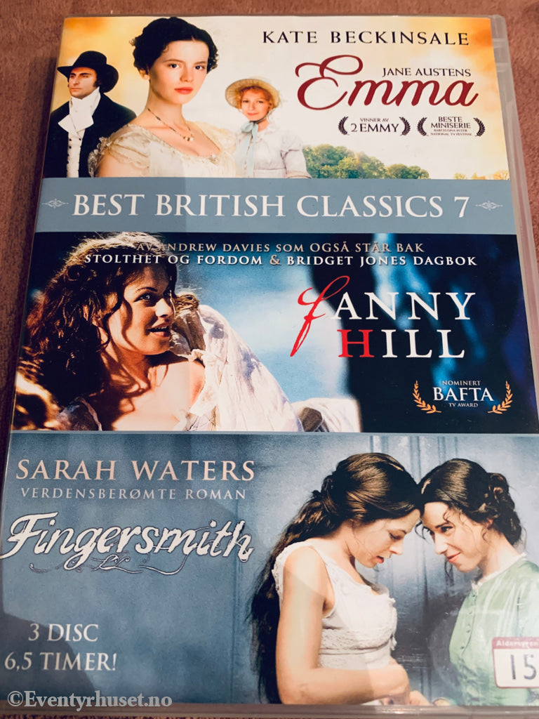 Jane Austen. Emma. DVD samleboks. / John Cleland. Fanny Hill. DVD samleboks. / Sarah Waters. Fingersmith. DVD samleboks.