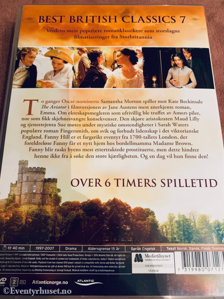 Jane Austen. Emma. DVD samleboks. / John Cleland. Fanny Hill. DVD samleboks. / Sarah Waters. Fingersmith. DVD samleboks.