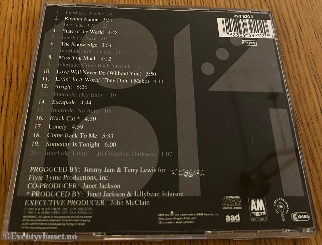 Janet Jackson. 1989. Rhythm Nation 1814. CD.