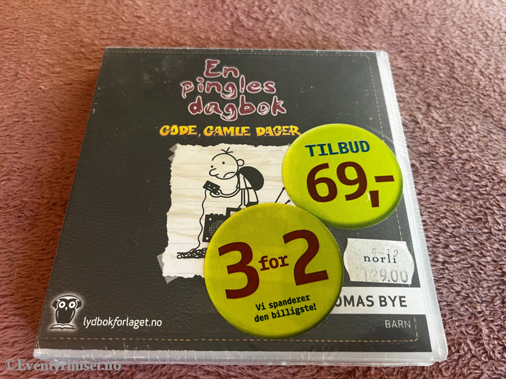 Jeff Kinney. 2011. En pingles dagbok: Gode, gamle dager. Lydbok på CD. Ny i plast!