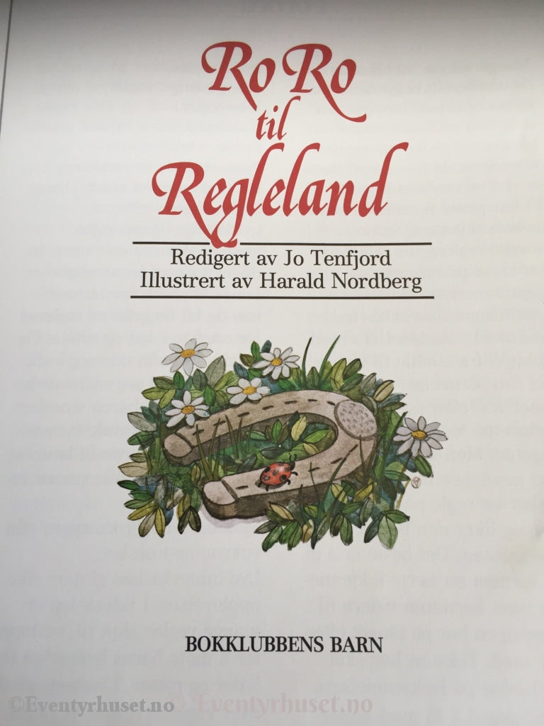 Jo Tenfjord. 1979. Ro Til Regleland. Barnevers