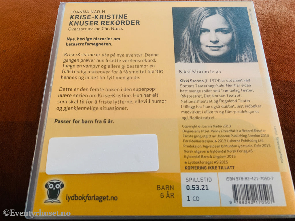 Joanna Nadin. Krise-Kristine knuser rekorder. 2011. Lydbok på CD.