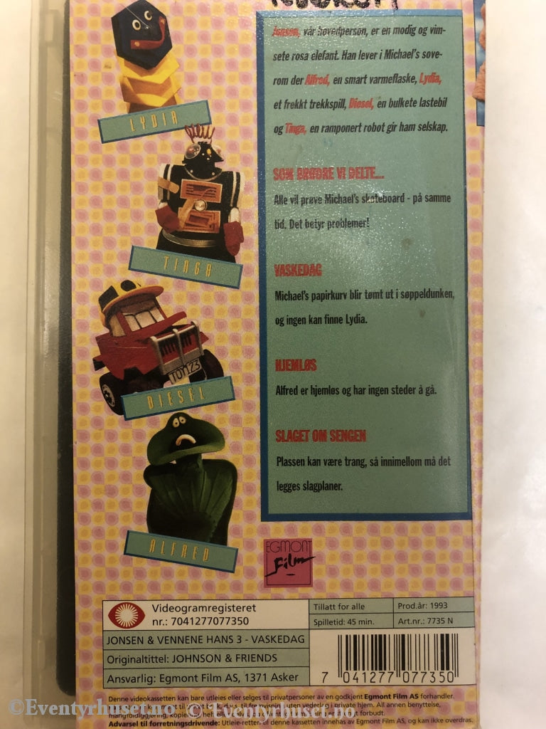 Jonsen Og Vennene Hans. Vaskedag. 1993. Vhs. Vhs
