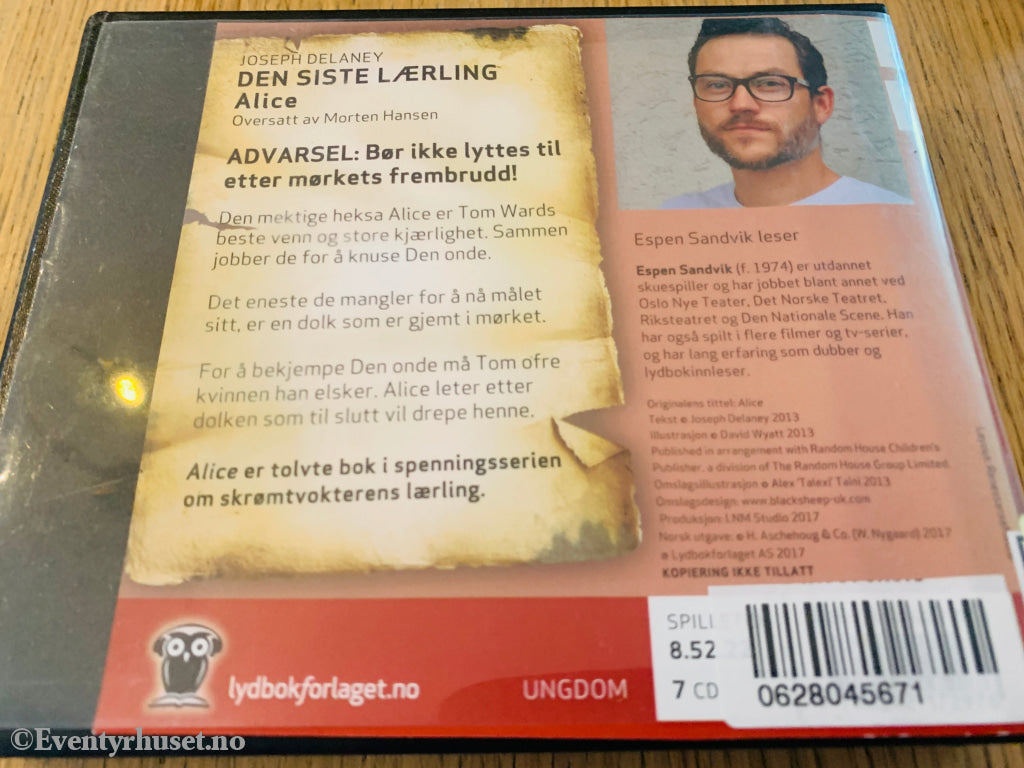 Joseph Delaney. Den siste lærling: Alice. 2015. Lydbok på CD.