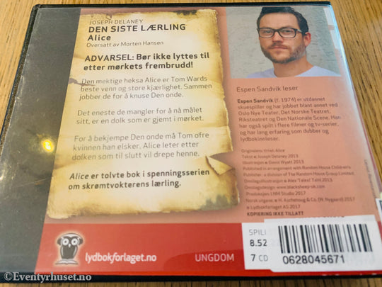 Joseph Delaney. Den siste lærling: Alice. 2015. Lydbok på CD.