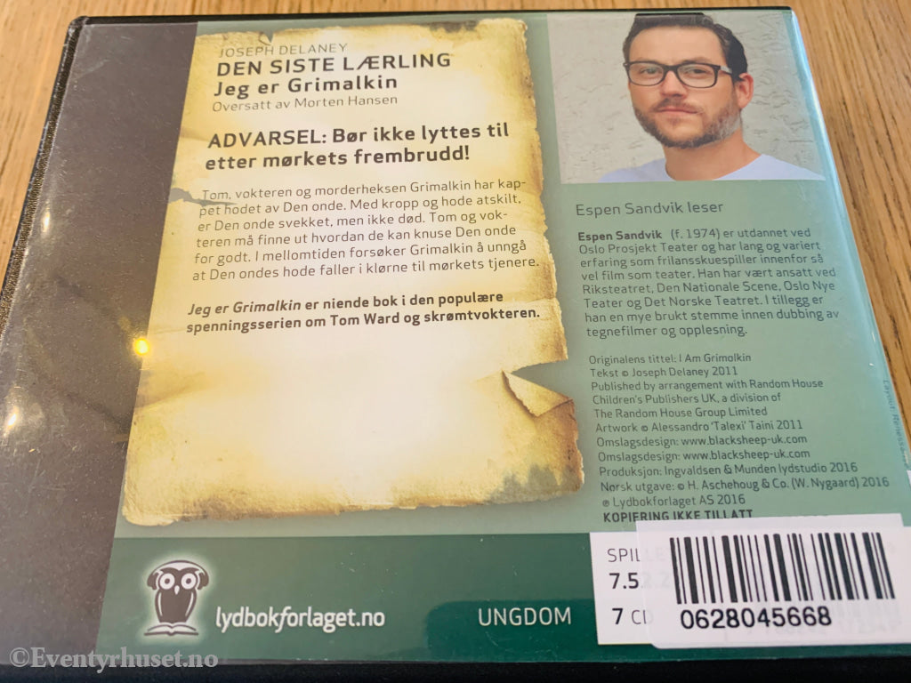 Joseph Delaney. Den siste lærling: Jeg er Grimalkin. 2013. Lydbok på CD.