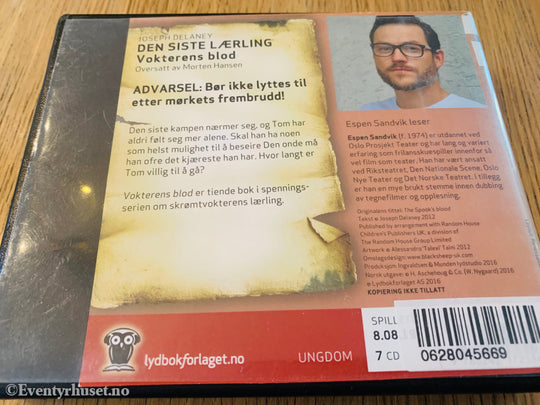 Joseph Delaney. Den siste lærling: Vokterens blod. 2015. Lydbok på CD.