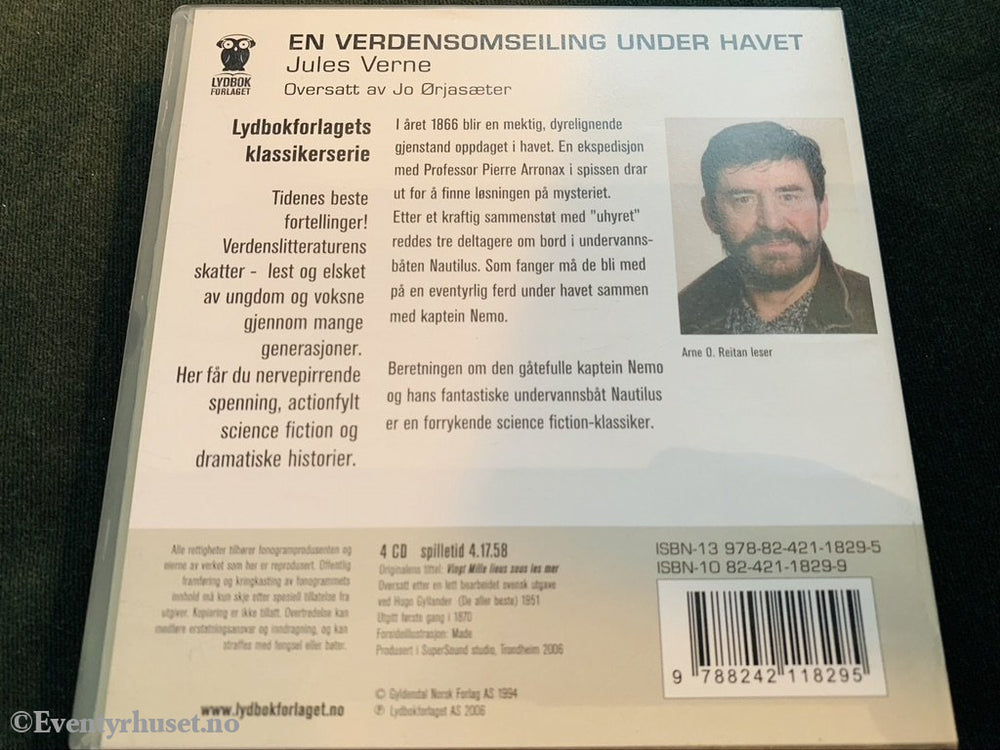 Jules Verne. 1994/06. En Verdensomseiling Under Havet. Lydbok På 4 Cd.