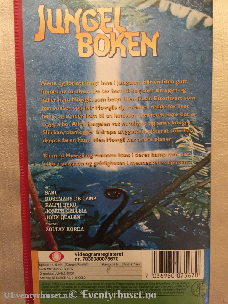 Jungelboken. 1942. Vhs. Vhs