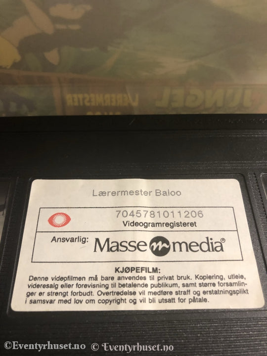 Jungelboken. Læremester Baloo. 1989. Vhs. Vhs