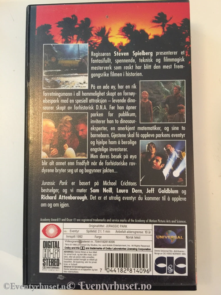 Steven Spielberg. 1992. Jurassic Park. Vhs. Vhs