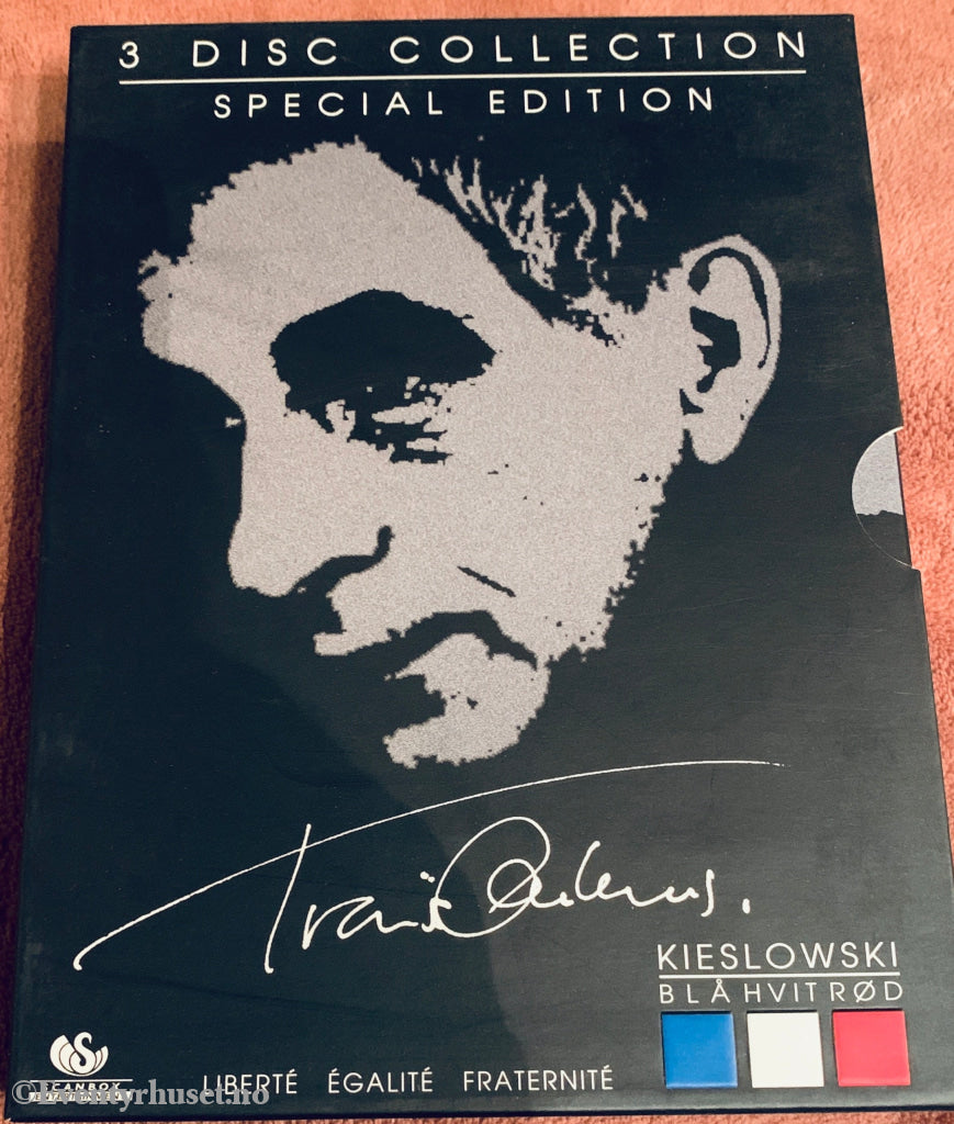 Kieslowski: Blå, Hvit, Rød Trilogien (1993-1994). DVD samleboks.