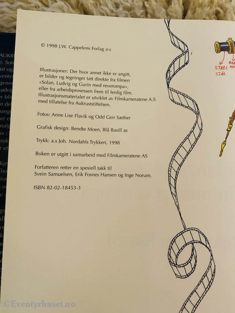 Kjell Aukrusts Solan Ludvig Og Gurin Med Reverompa. Boken Om Filmen. 1998. Fortelling