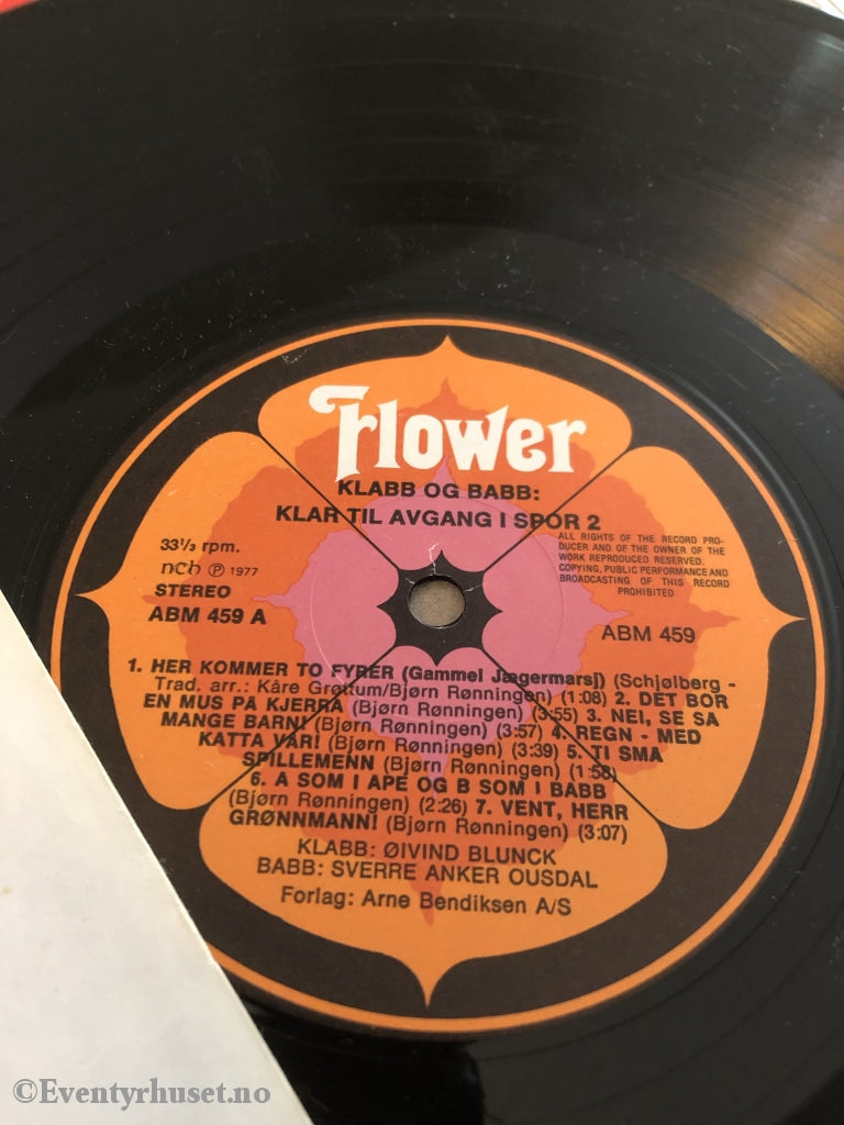 Klabb Og Babb. 1977. Klar Til Avgang I Spor 2. Lp. Lp Plate