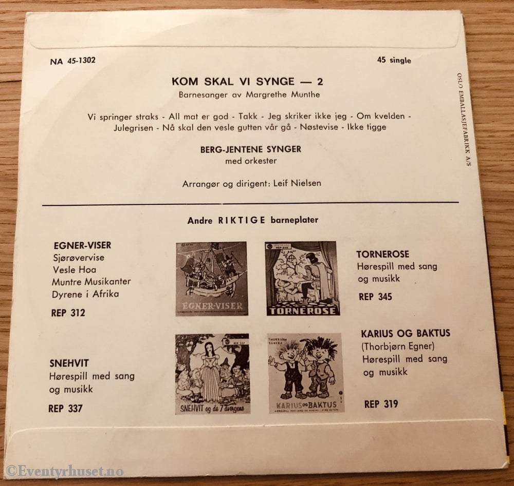 Kom Skal Vi Synge 2 (Barnesanger Av Margrethe Munthe). 1963. Ep-Singel. Ep