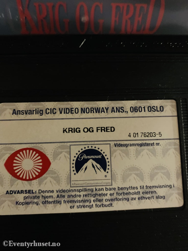 Krig Og Fred. 1956. Vhs. Vhs