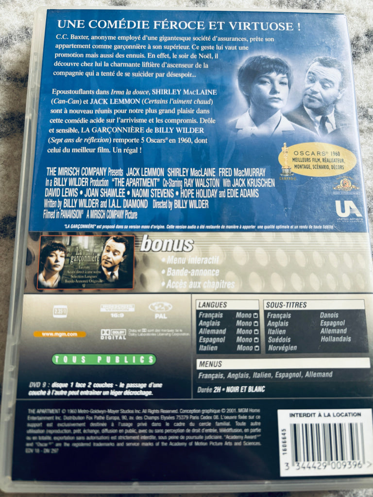 La Garçonnière. DVD.