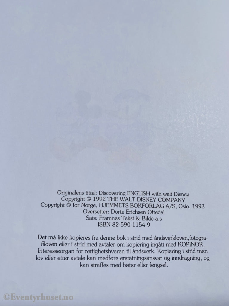 Lær Engelsk Med Walt Disney. 1993. Fortelling