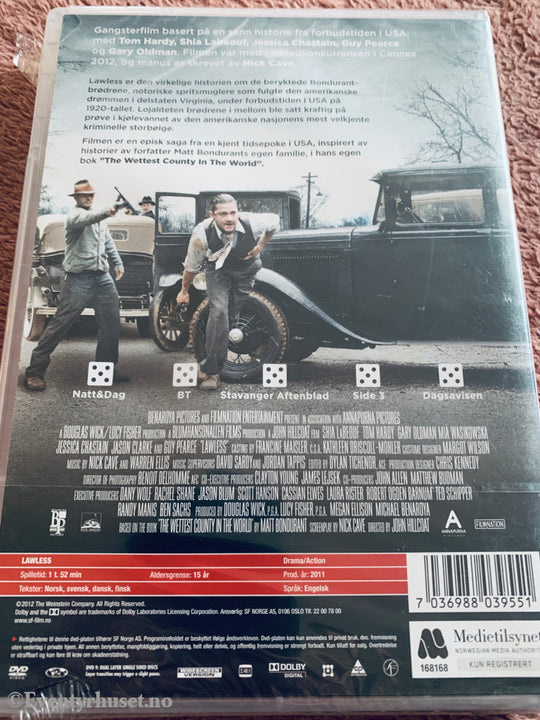 Lawless (2012). DVD. Ny i plast!