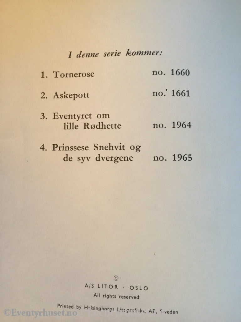 Lille Rødhette. 1964. Eventyrbok