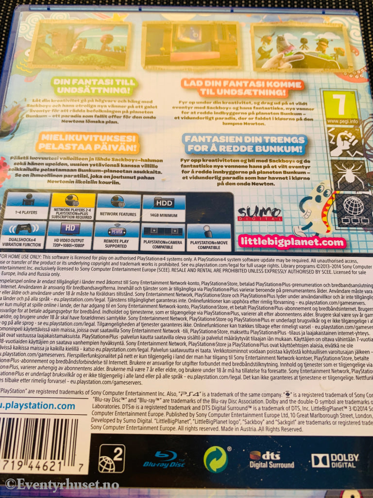 LittleBigPlanet 3. Playstation PS4-spill.