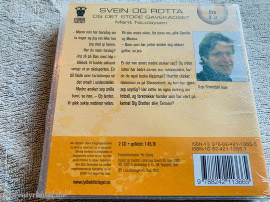 Marit Nicolaysen. 2005. Svein og Rotta og det store gavekaoset. Lydbok på CD. Ny i plast!