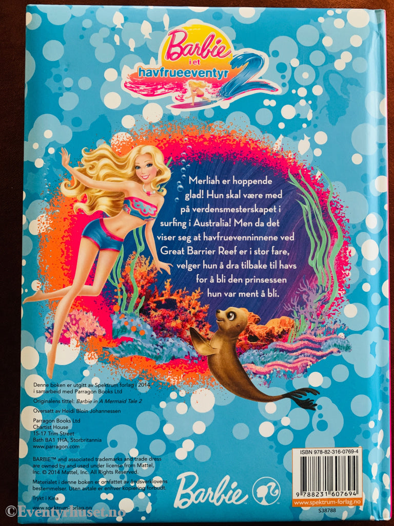 Mattel. Barbie i et havfrueeventyr 2. 2012. Barnebok.