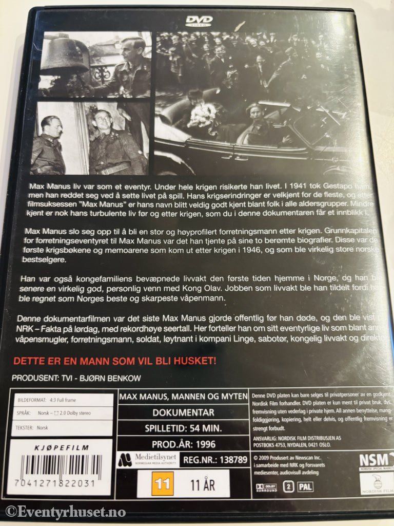 Max Manus: Mannen og myten (2008). DVD.