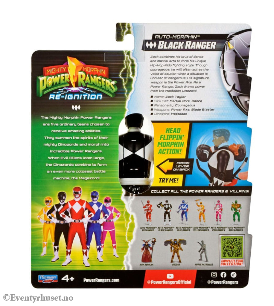 Mighty Morphin Power Rangers Action Figure Auto-Morphin Black Ranger 12 cm Actionfigur