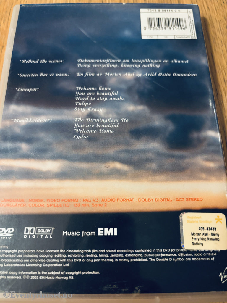 Morten Abel: Being Everything. Knowing Nothing (2001). DVD.