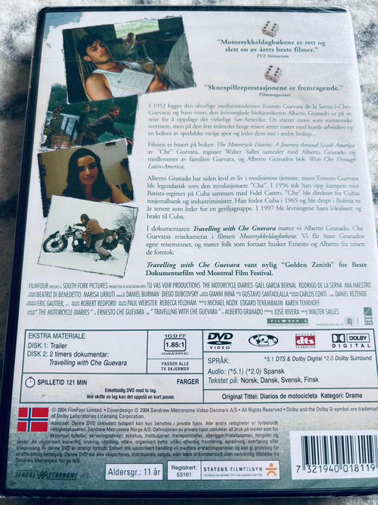 Motorsykkeldagbøkene. DVD. Ny i plast!