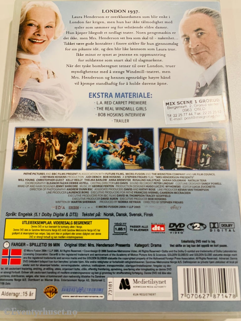 Mrs. Henderson Presenterer. 2004. Dvd Leiefilm.