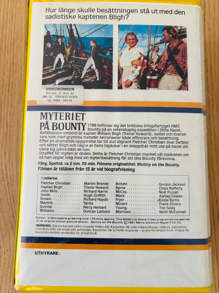 Mytteriet på Bounty. Dobbelt-VHS. 1961. VHS Big Box. Svensk tekst. VHS