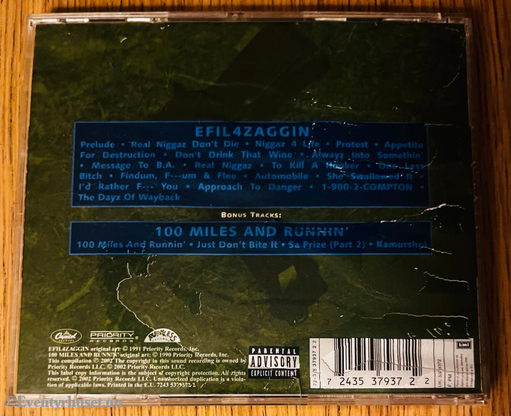 N.W.A 1991 Niggaz4Life . CD.