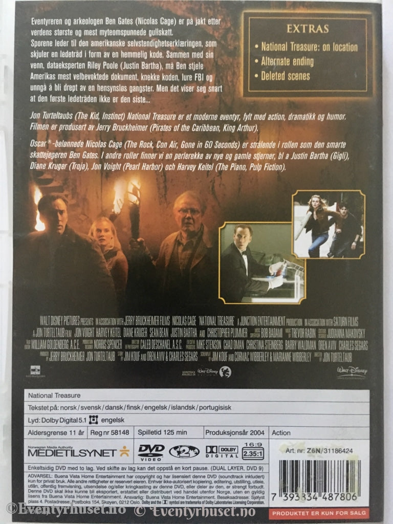 National Treasure. Disney Dvd. Dvd