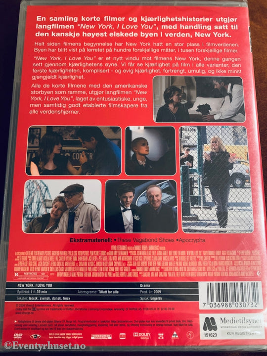 New York I Love You. 2009. Dvd. Ny I Plast! Dvd