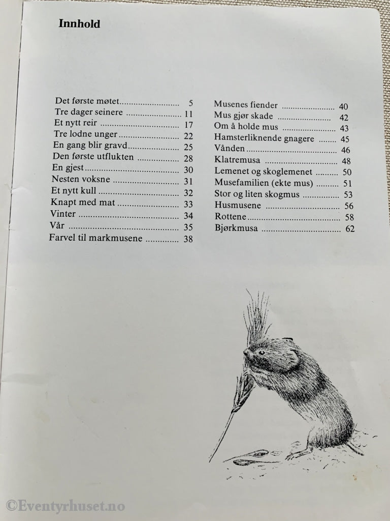 Niels Bolwig. 1978. Min Venn Markmusa. Faktabok