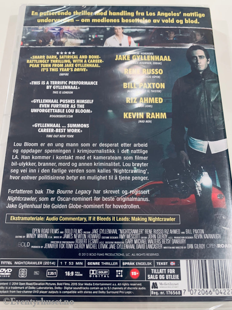 Nightcrawler. Dvd. Ny I Plast! Dvd