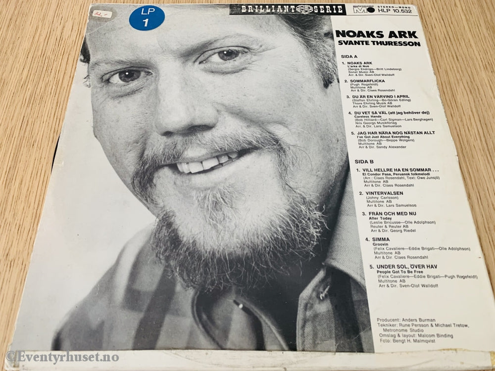 Noaks Ark. 1970. Lp. Lp Plate