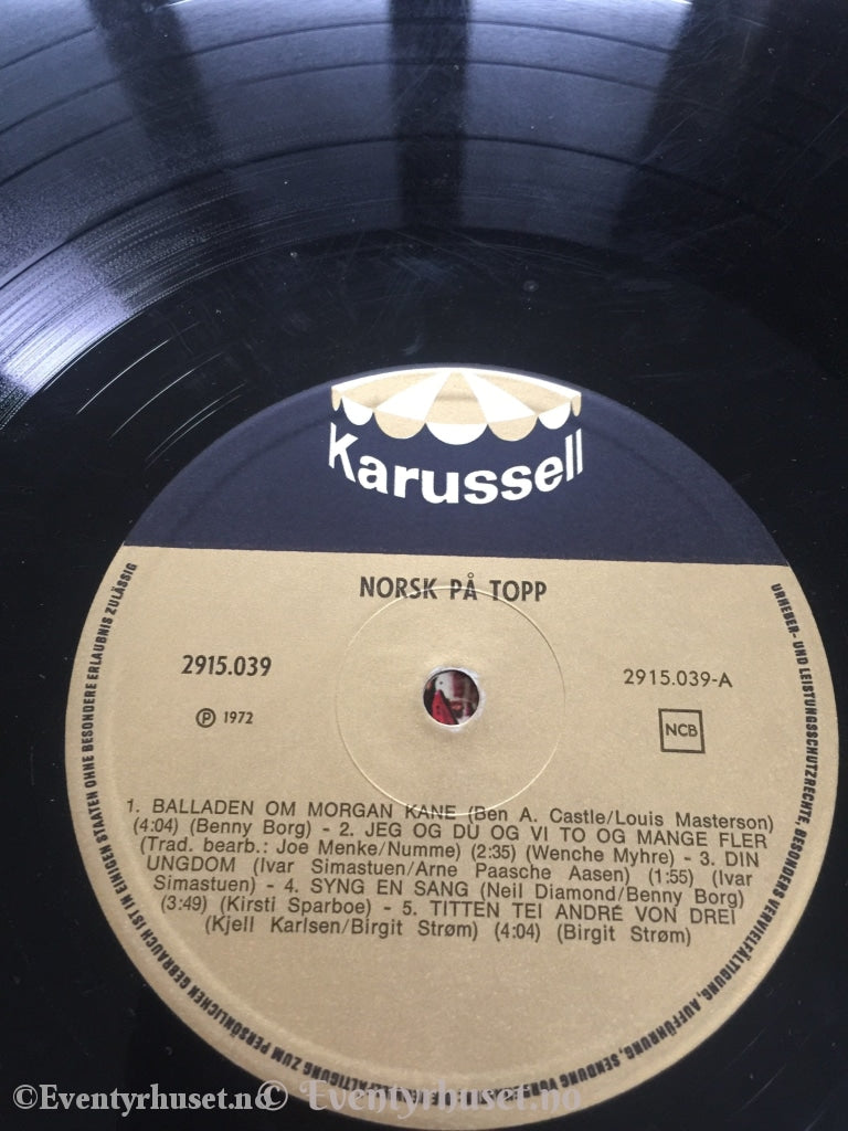 Norsk På Topp. 1972. Lp. Lp Plate