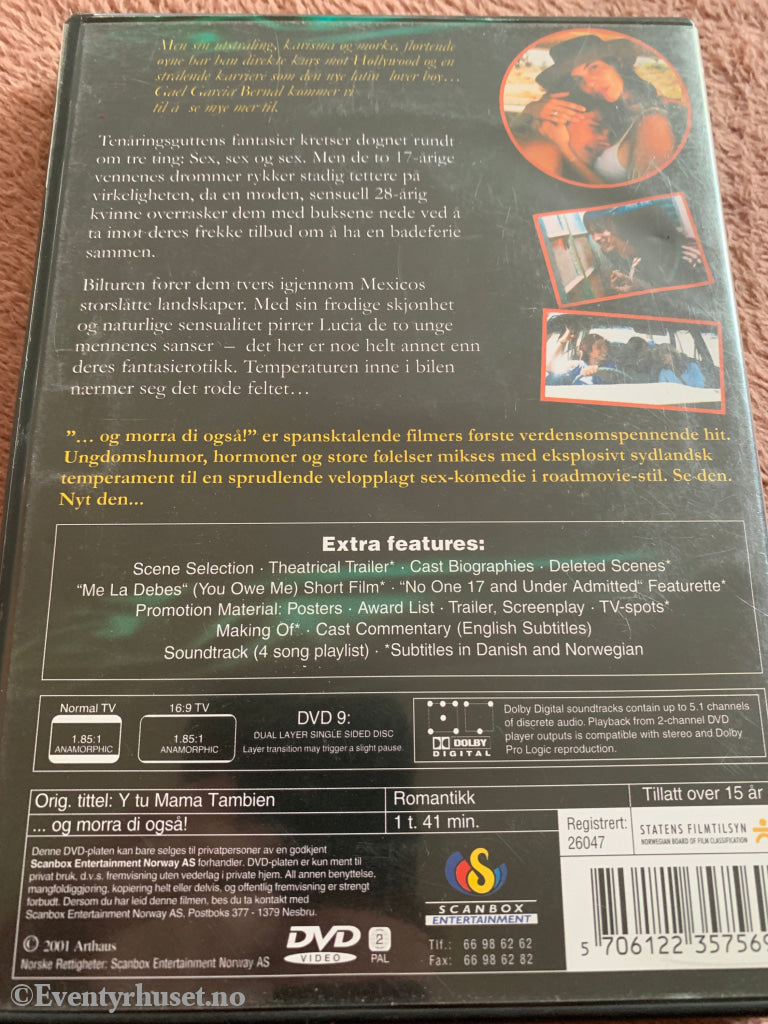 ...Og mora di også! (Y Tu Mamá También) (2001). DVD.