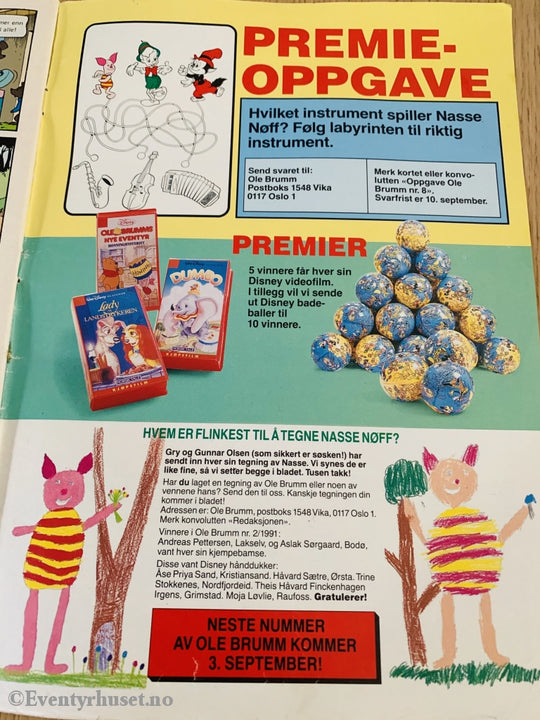 Ole Brumm Og Vennene Hans. 1991/08. Tegneserieblad