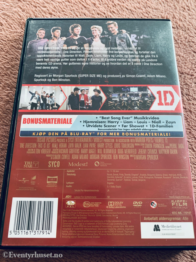 One Direction: This Is Us (2013). DVD.