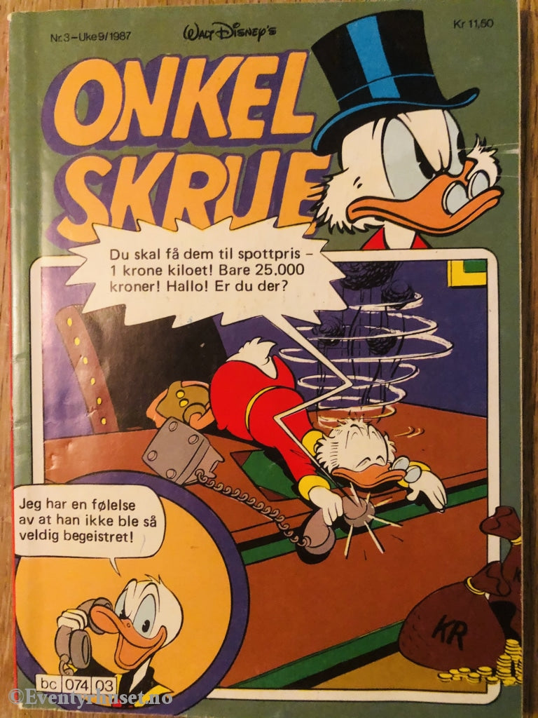 Onkel Skrue Månedsblad. 1987/03. Tegneserieblad