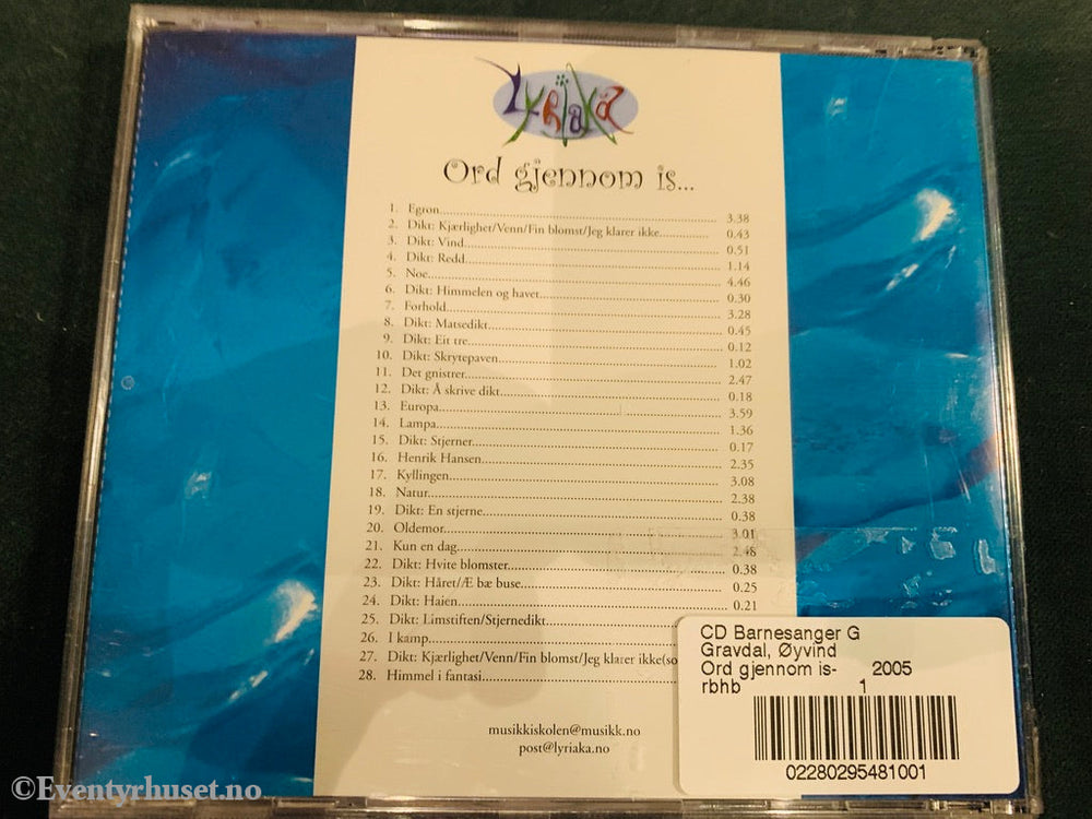 Ord Gjennom Is... Lyrikkfabrikken På Reise I Egrondalen. Lydbok Cd.