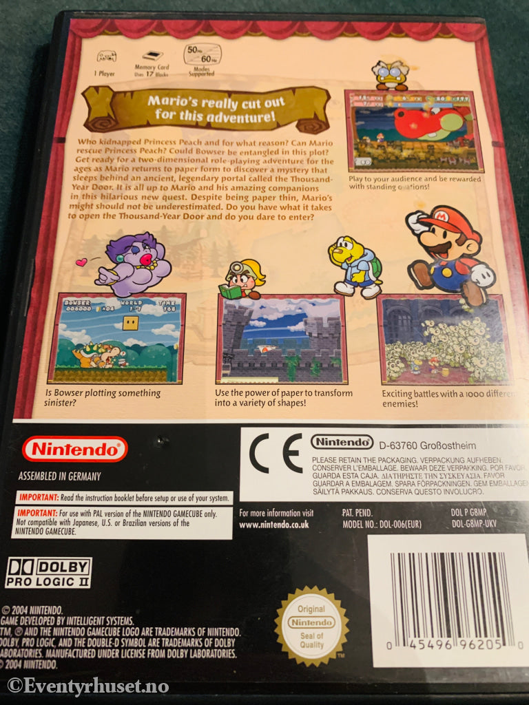 Paper Mario - he Thousand-Year Door. Gamecube.