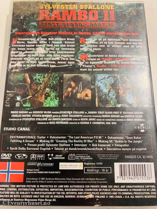 Rambo Ii - First Blood Part Ii. Dvd. Dvd