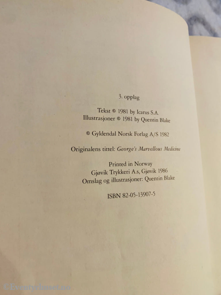 Roald Dahl. 1981/86. Georgs Magiske Medisin. Fortelling