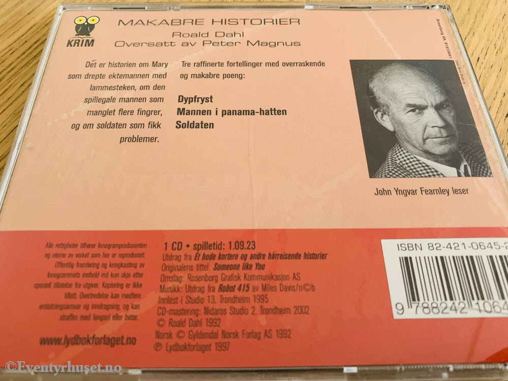 Roald Dahl. 1992/97. Makabre Historier. Lydbok På Cd.