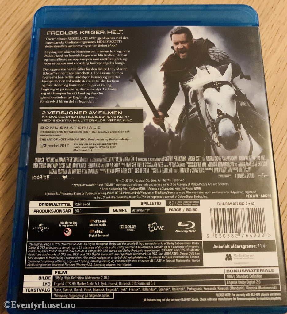 Robin Hood. Blu-Ray. Blu-Ray Disc